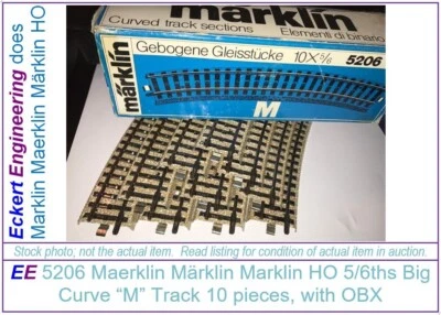 NEW 5206 Märklin HO Big Curve "M" Track; Box 10, Tested: below 0.1 Ohms 25 ties - Image 1 of 4