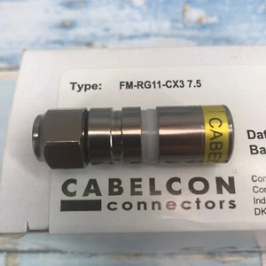 10 x CABELCON 7.5 FM-RG11 CX3 Compression F-Connector RG-11 Coaxial SAT CABL - Picture 1 of 2