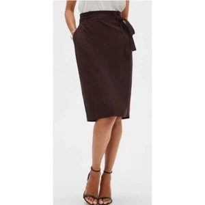 Falda lápiz Banana Republic Factory borgoña cintura corbata mujer talla 6P - Imagen 1 de 11