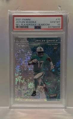 2021 Panini Jaylen Waddle NFL Player Of The Day Kaboom /99 PSA 10 - Image 1 of 2