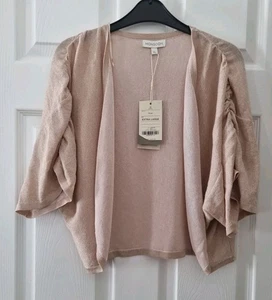 Monsoon Shrug Bolero Cardigan Size Extra Large 20 22 Rose Gold Glitter New/pull - Picture 1 of 7