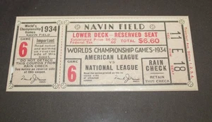1934 DETROIT TIGERS WORLD CHAMPIONSHIP GAME TICKET & PHOTO FRAMED 13" x 11" - Picture 1 of 3