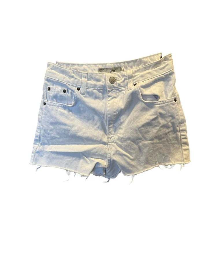 Pantalones cortos de mezclilla para mamá Topshop blancos talla 8 Foto 1 de 4