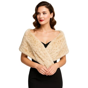 Talulah New York Faux Fur Shawl Collar Wrap Vintage Glam Look - Picture 1 of 7