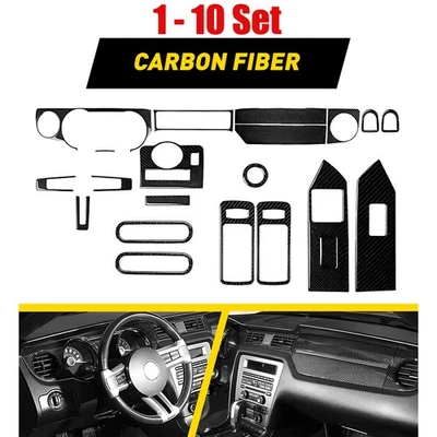 Juego de 1-10 pegatinas bisel de fibra de carbono para Ford Mustang 2009-2013 Foto 1 de 4