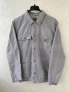 Carhartt WIP Michigan Coat Chore Barn Coverall Men XL White Stripe Cotton - Picture 1 of 14