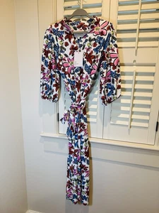 Neu mit Etikett Smith & Quinn Blumenkleid Brooks Abstract Garden Größe Small Gürtel Damen - Bild 1 von 10