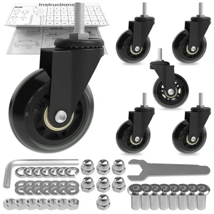 Creeper Ruote per Ruote Set di 6 Ruote Girevoli con Lama a Rullo Resistente 2,5 Inc... - Foto 1 di 8