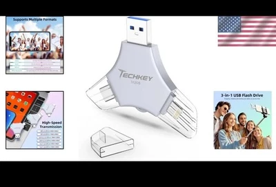 Lightweight and Portable 512GB 3-in-1 USB Flash Drive for Smart Data Management - Image 1 of 4