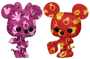 Funko POP Mickey Mouse & Minnie Mouse (Artist) #23 #24 With Pop Protector Vinyl - Picture 1 of 1
