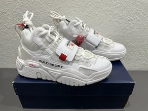 Polo Ralph Lauren Polo Sport Leder High-Top Riemen PS 100-SK-HTL weiß Größe 8 - Bild 1 von 22