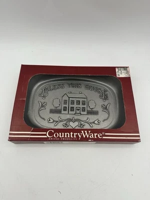 WILTON ARMETALE  Bless This House Bread Tray Metal Serveware Made In USA - Image 1 of 4