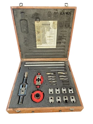Reed Pipe Threading Set SAE 1/4 3/8 1/2 3/4 1" NPT Reamer Tap Die Wrench - Image 1 of 4