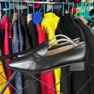 Gucci Black Leather Heeled Loafers Italy Size 39.5 - Picture 1 of 10