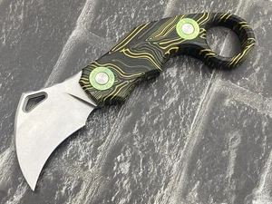 TwoSun TS612-D2-Black G10 Handle Micro Fixed Blade Kydex Belt Sheath Knife - Picture 1 of 10