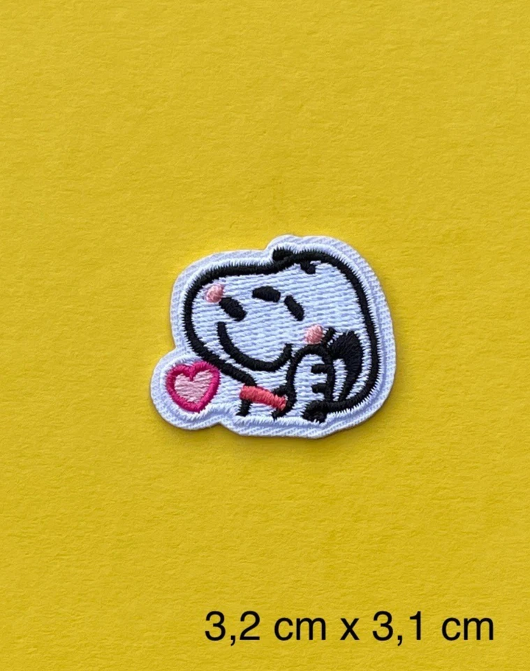 Bügelbild, Aufbügler, Patch, Aufnäher für SNOOPY*  Fans  Kopf/Hund/Herz mini - Bild 1 von 1