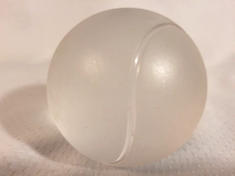 Vin Crystal Frosted TENNIS BALL PAPERWEIGHT Highly Polished Bottom Cover