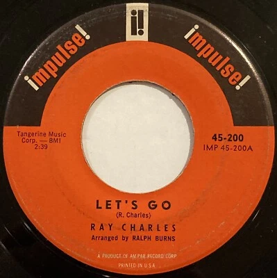 Ray Charles – Let's Go / One Mint Julep – Impulse! - 45-200 – 1961 45 RPM Single Foto 1 de 4
