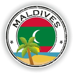 Maldives Asia Round Flag Sticker / High Resolution Vinyl Waterproof - Imagen 1 de 1