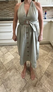 Khaki Backless Dress Size 8 - Picture 1 of 7