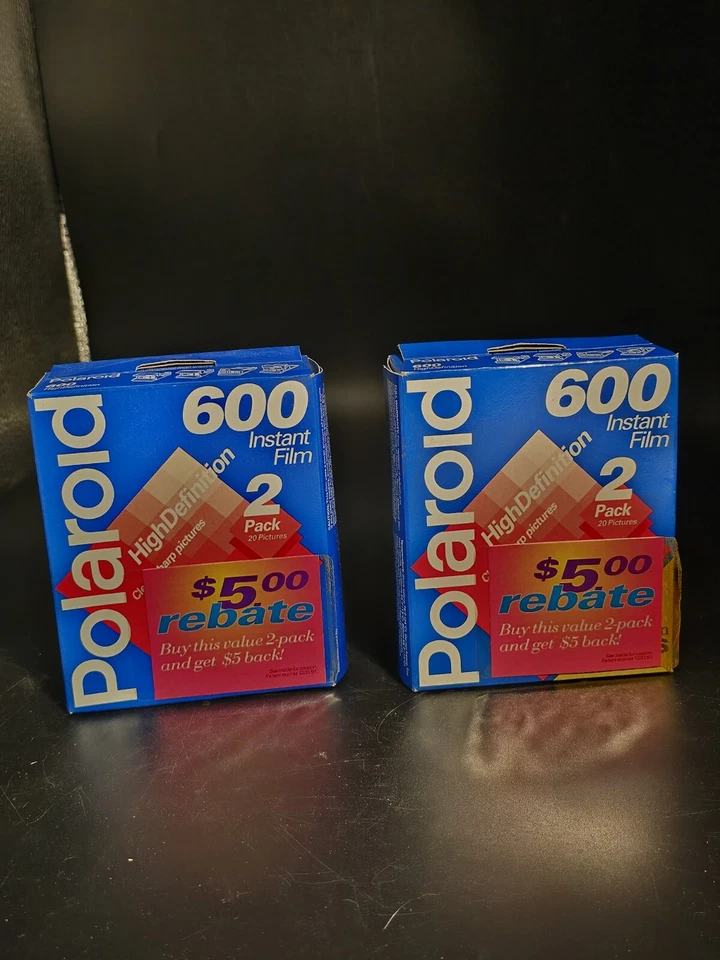 Vtg Polaroid 600 HD Film 2 packs 20 per pack Expired 1998 New sealed  - Image 1 of 1