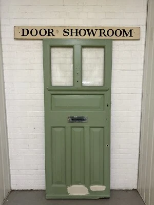 Reclaimed Old Victorian Edwardian Wooden Panel Front Door 2060 x 855mm - Image 1 of 4