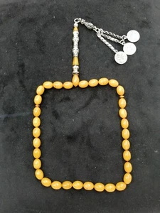 Handmade German Faturan Rosary Islamic Prayer 33 Beads Sterling Silver Tassel - Picture 1 of 4