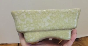 Vintage USA #400 6 GRÜN Pflanzgefäß 6 1/2" Blatt Design MCM  - Bild 1 von 6