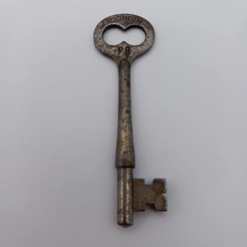Vintage Corbin Skeleton Key P8 Solid Barrel 2.75" Antique Retro Primitive Metal Cover