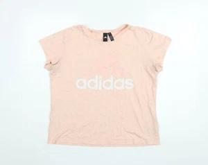 Adidas Women's Pink Basic T-Shirt XL, Cotton Casual - Picture 1 of 12