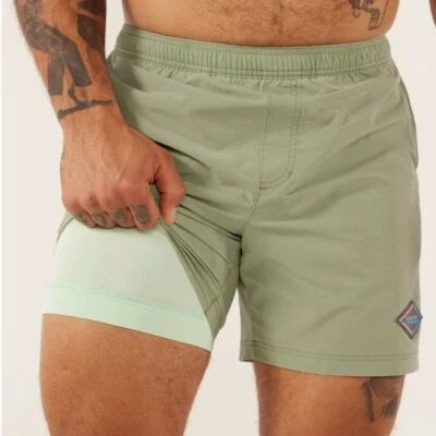 Chubbies The Marshes Green Boxer Lined Sports Activewear Shorts 5.5" Inseam Sz S Foto 1 de 4