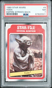 1980 Topps Star Wars Empire Strikes Back Star File Yoda Rookie #9 PSA 7 - Picture 1 of 2