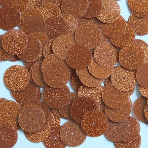 Lentelleras redondas de 15 mm naranja brillante metálico textura brillante lentejuelas lentejuelas - Imagen 1 de 2