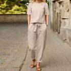 Breathable Casual Sets for Women Khaki Army Green Blouse Harem Pants 2PC Outfit