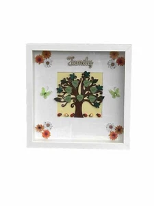 Personalised Shadow Box Frame Family Tree White Composite Wood Customised Gift - Picture 1 of 7