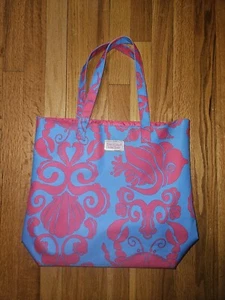 Lilly Pulitzer for Estee Lauder Canvas Tote Bag Pink Blue Ocean Theme NWOT - Picture 1 of 4