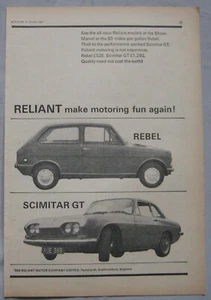 1964 Reliant Rebel & Scimitar GT Original advert - Picture 1 of 1