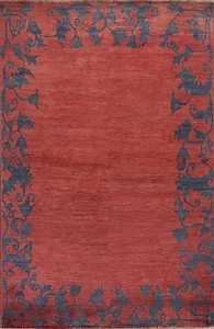 Bordered Gabbeh Kashkoli Hand-knotted Oriental Area Rug 7'x10' Wool Red Carpet - Picture 1 of 12