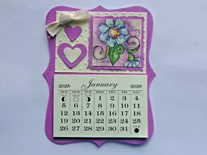 BE STRONG INSPIRATIONAL 2025 MINI MAGNETIC CALENDAR MONTHLY PAGES CARDSTOCK BACK - Picture 1 of 1