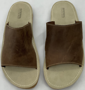 Sperry TOP-SIDER Men's Brown Leather Slide Sandal Size 11