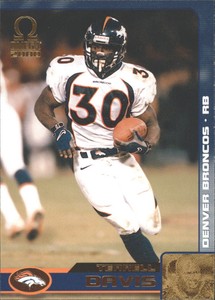 2000 Pacific Omega Gold Denver Broncos Football Card #42 Terrell Davis/95