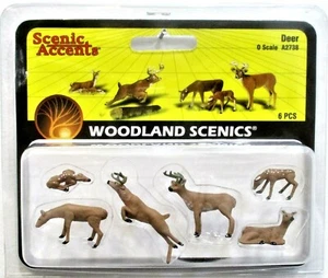 O Scale Woodland Scenics A2738 Scenic Accents Deer (6) pcs - Picture 1 of 1