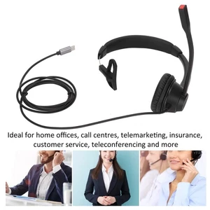 Telephone Headset Monaural Customer Service Headphones With Mic For Telemarketin - Picture 1 of 22