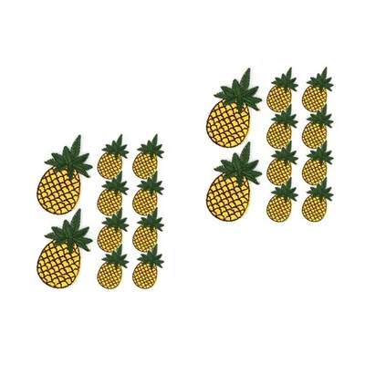  2 Pack Stitch Iron Patch Pineapple Embroidery Patches Embroidered Stickers - Image 1 of 4