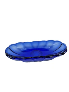 Anchor Hocking Glass Cobalt Blue Relish Tray Trinket Dresser Dish 8" x 4.75" - Picture 1 of 5