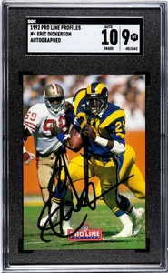 1992 Pro Line Profiles Eric Dickerson #4 Autograph SGC 9 Auto 10 - Picture 1 of 2