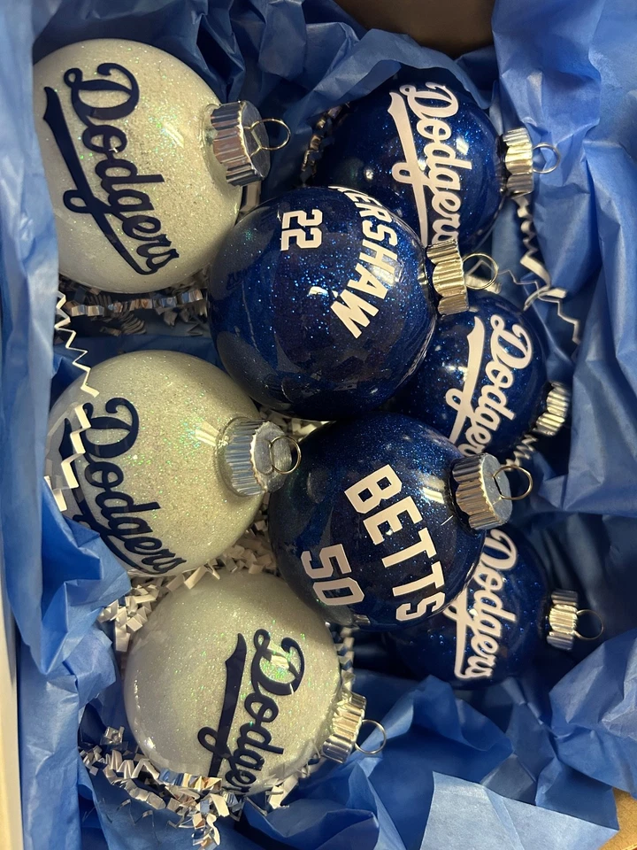 los angeles dodgers christmas ornaments 8ct - Image 1 of 1