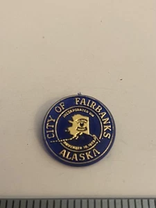 City Of Fairbanks Alaska Plastic Lapel Pin P20 - Picture 1 of 4