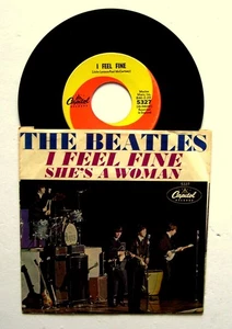 Beatles - 1964 - I FEEL FINE - Capitol 5327 - w/Picture Sleeve - 7" Vinyl 45rpm - Picture 1 of 5