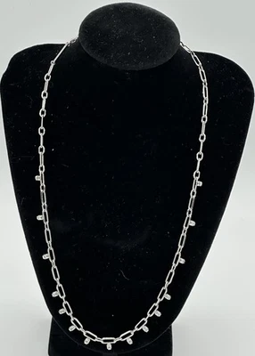 Collar de cadena de cristal de plata Kendra Scott Lindy en circonita cúbica blanca. Venta al por menor $75 Foto 1 de 4